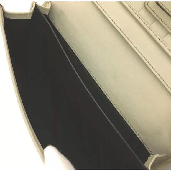 Authentic GUCCI Ssima Abbey GG Logo Leather Long Bifold Wallet Ivory - Picture 7 of 8